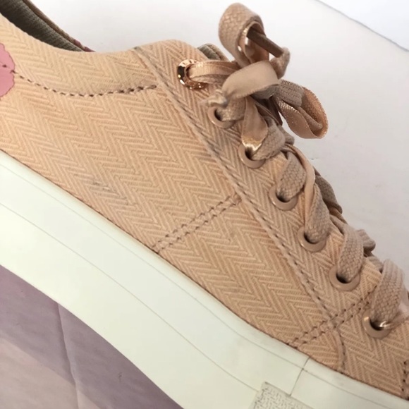 Ted Baker Ephie Sneakers Womens Printed Canvas Platform Shoes Rose Gold Sz 6.5 7 - Picture 5 of 10